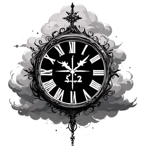 Religious Background Clouds Clock With Number 222
