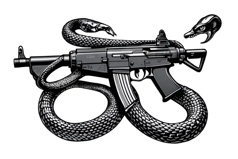 A Snake That Is Shaped Like A Ak 47 Rifle