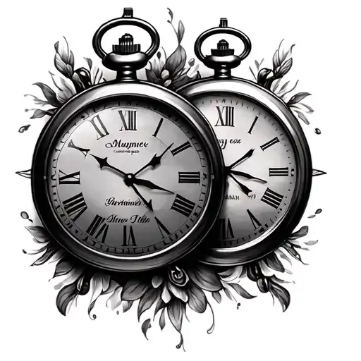 2 Pocket Watches For Two Kids Names And Birthdays