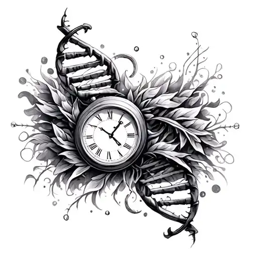 Dna And Clock Face