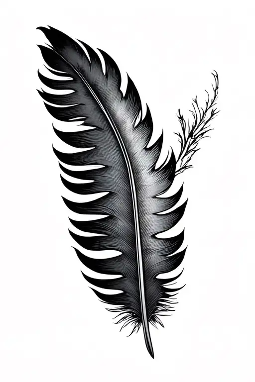 Crow Feather Floating Down Arm