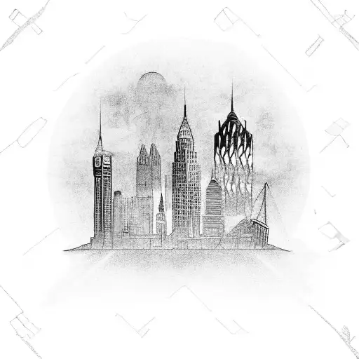 A Detailed City Skyline With Famous Landmarks From Different Countries