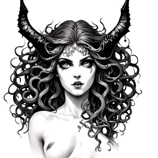 Medusa With Eyes Rolling Succubus Sexy
