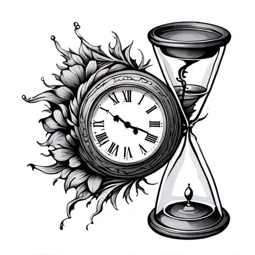 Dna Hour Glass And Clock Face