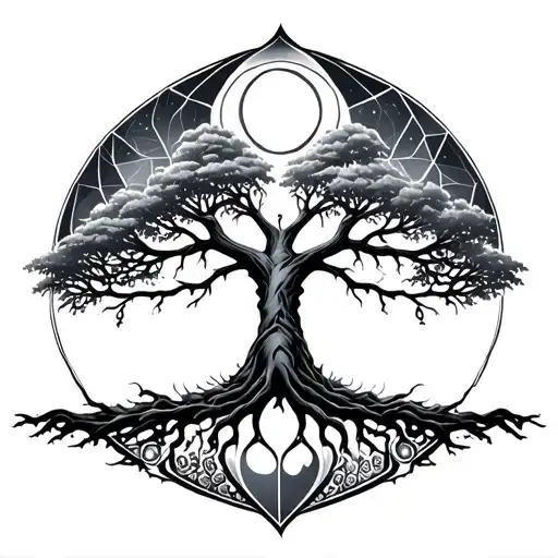 As Above So Below Tree Of Life Geometric Design Incorporating