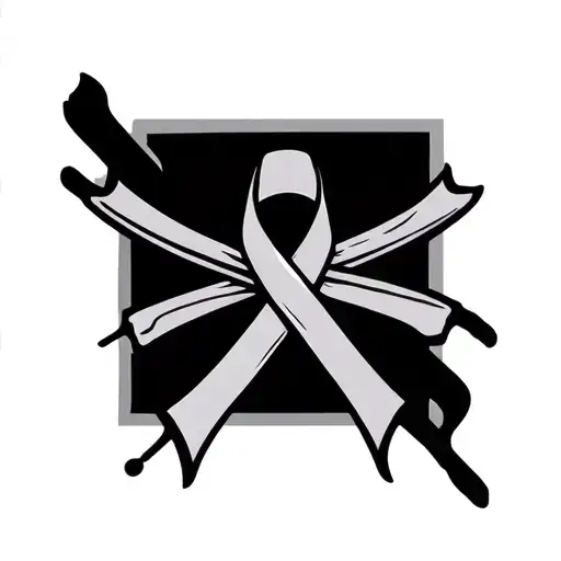 A Cancer Sign With Rides And Rods Sign Inside The Cancer Ribbon