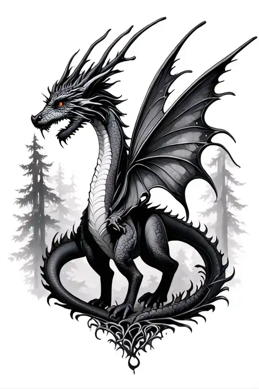 Fairy Dragon In Forest