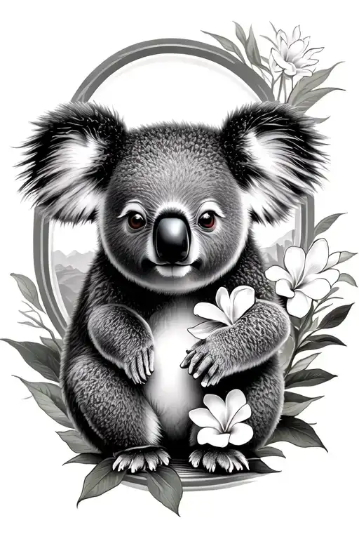 Koala Frangipani Tree Hourglass Mountain Range Exploration