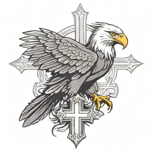 Eagle At Foot Of Cross