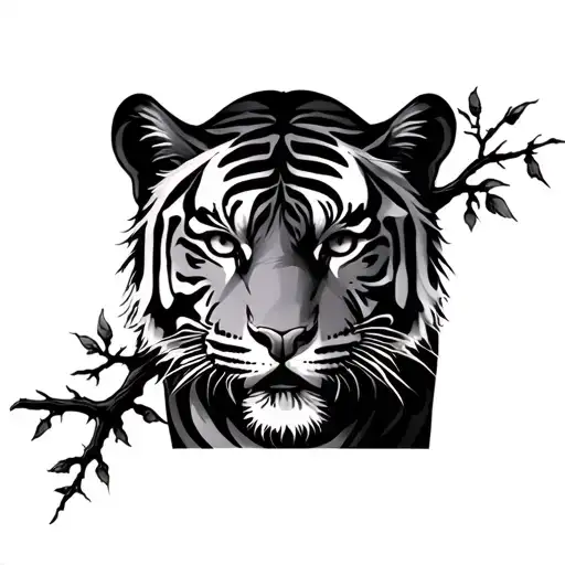 Tyger And Tree Branch