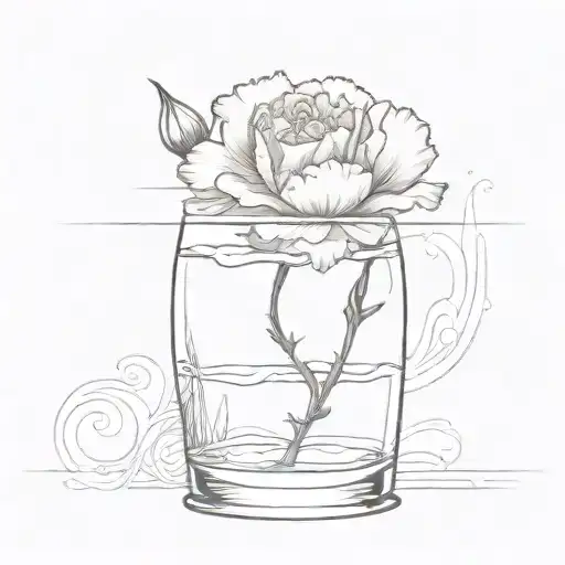 Carnation In A Catavino Of Water