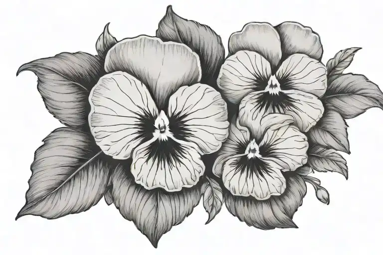 Black And White Pansies