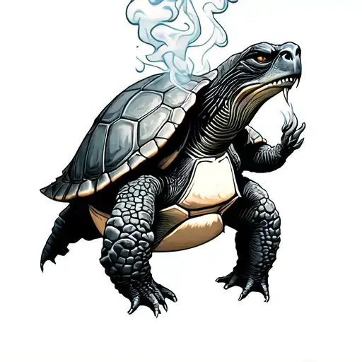 Angry Drunk Human Turtle Smoke
