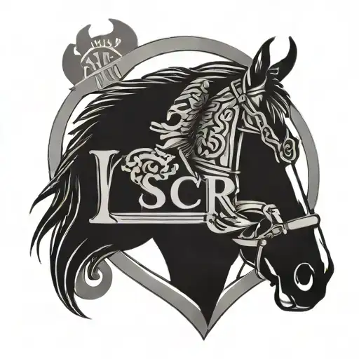 The Letters Scr With A Horse Maine For S A Horseshoe For C And A Barn For R