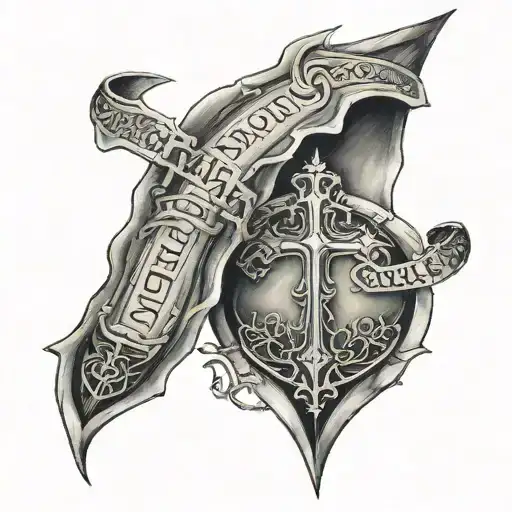 Shoulder Tattoo Of Broken Armor With Bible Verses Underneath Like Skin
