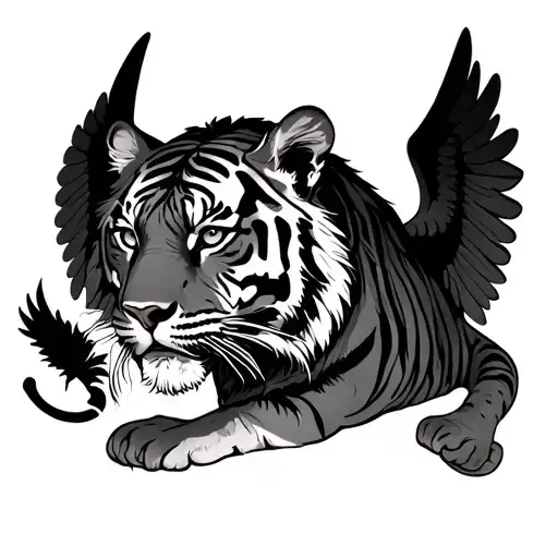 Tiger Surrounded By Angel