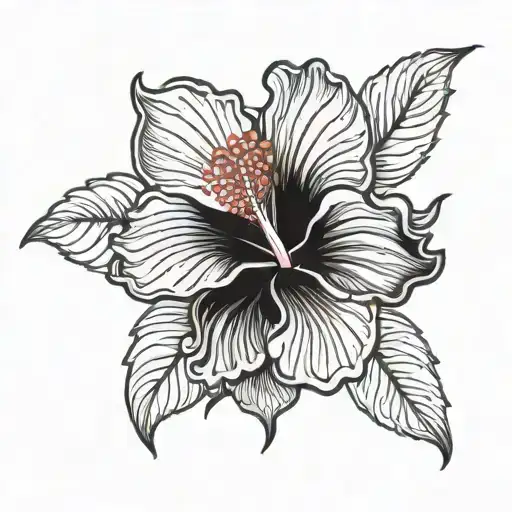 Hibiscus Flower And Sun