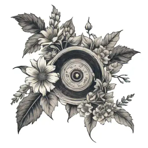 Record Cover With Wildflowers Growing