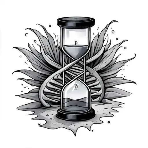 Dna And Hour Glass With Sand