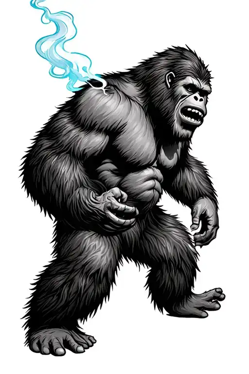 Bigfoot Smoking