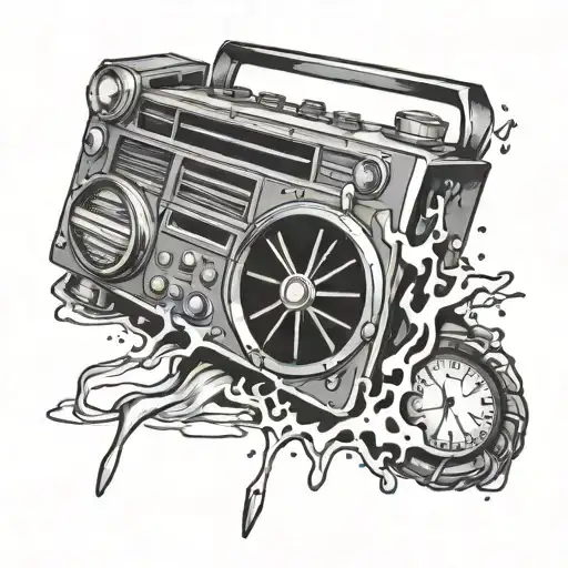 Car Radio With A Watch Melting