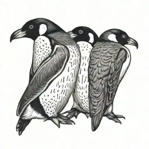 Penguin Couples Tattoo Design