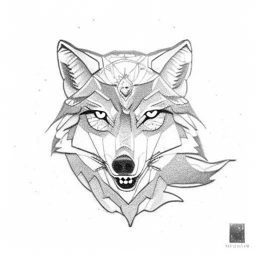 A Pixelated Wolf Howling At The Moon