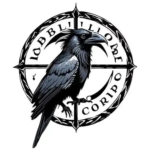 Raven With Umbrella Corp Logo