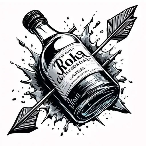 Arrow Shattering A Bottle Of Vodka