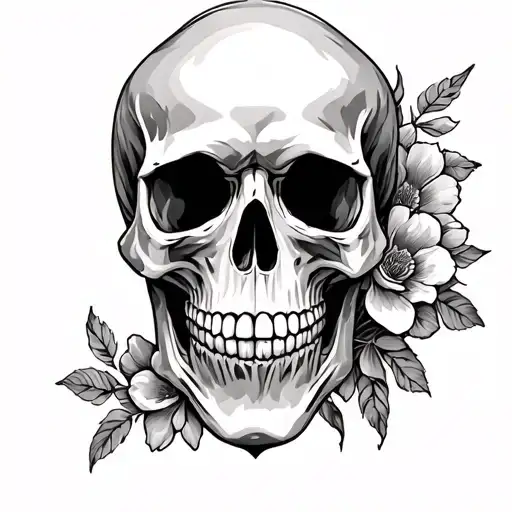 Men's Floral Skull