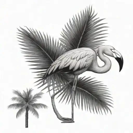 Flamingo And Palm