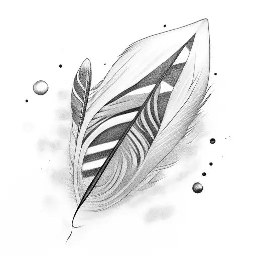 Feather Transforming Into Soundwaves