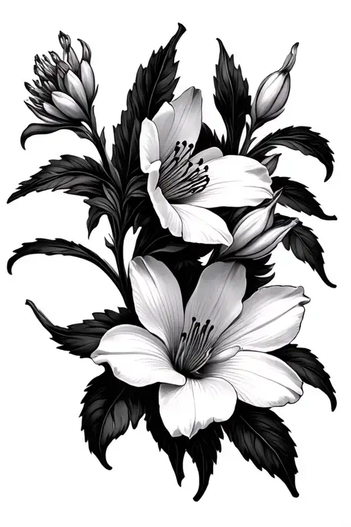 Black And White Columbine Flowers