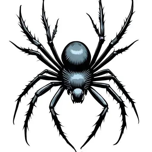 Black Widow Spider With Thorns Wrapping