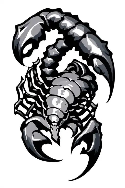 Scorpio Tribal Tattoo Design Combining