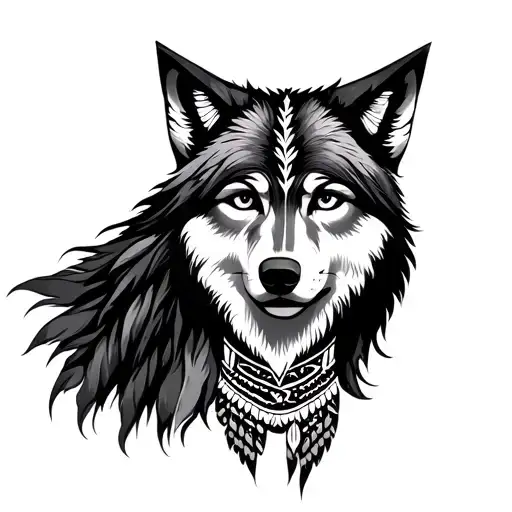 Wolf Indigenous Woman