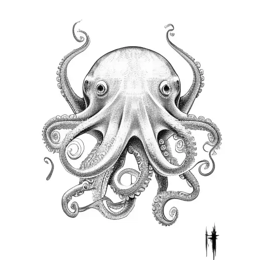 A Full Left Arm Bio Organic Style Tattoo With An Octopus That Decends From Shoulder Cap To Hand