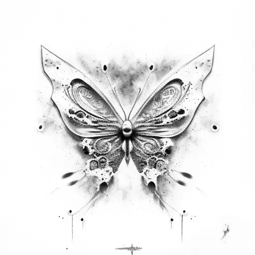 Broken Butterfly Dripping Blood