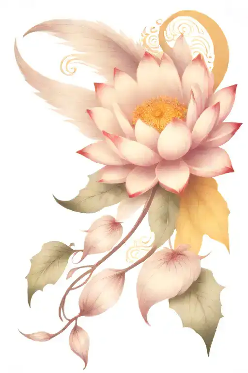 Angel Wing Flower Lotus Flower Sun Moon