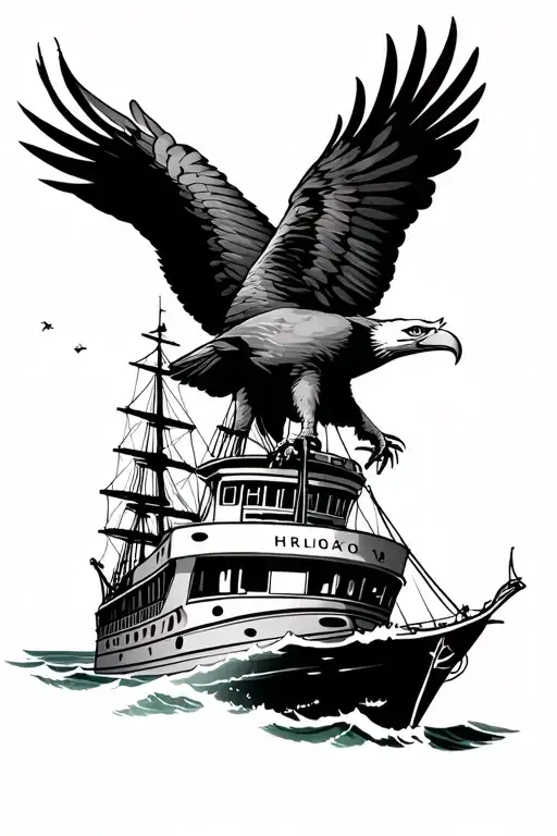 Ship Philippines American Eagle Perched On Top