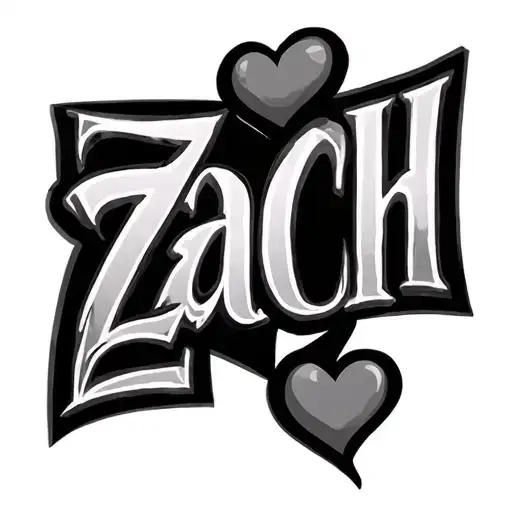 Word Zach With Hearts