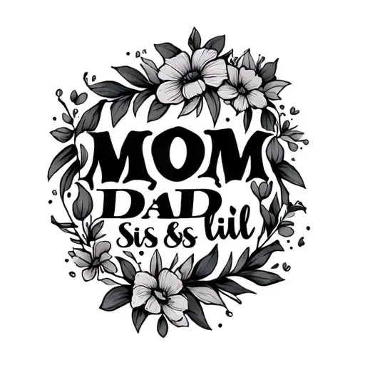 Combination Of Words Mom Dad Sis & Lil