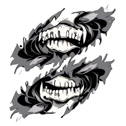 Separate Top Jaw And Bottom Jaw Dark Abstract Elbow