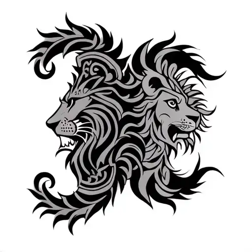 Maori Manaia And Dutch Lion Back To Back