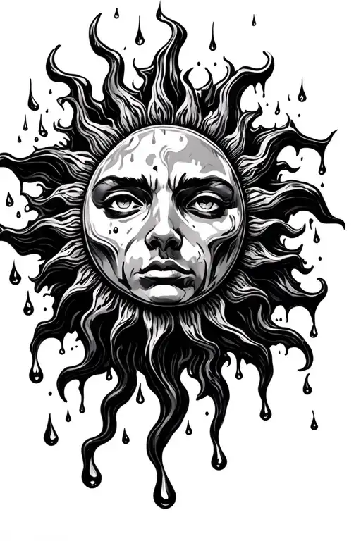 A Sun Melting Into Rain Drops