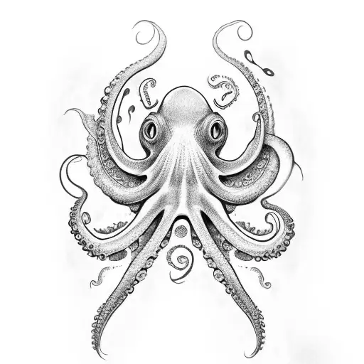 A Full Left Arm Bio Organic Tattoo That Incorporates An Octopus