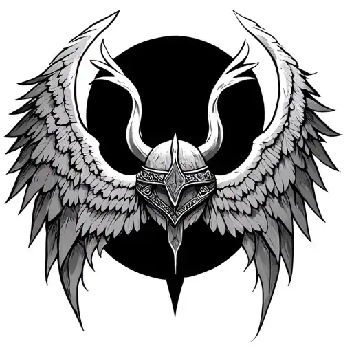 Upper Back Tatto Viking Style Spread Wing Egale