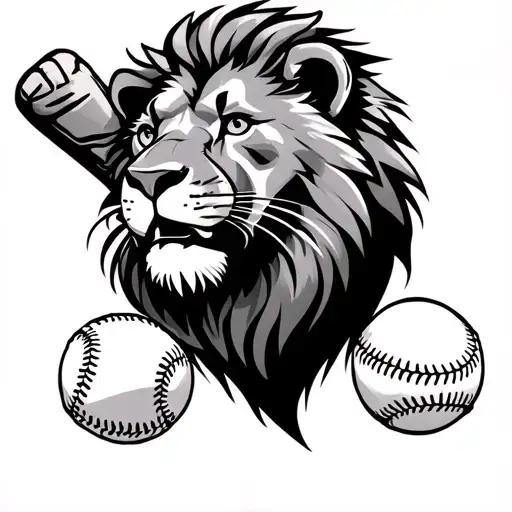 Lion And Baseball