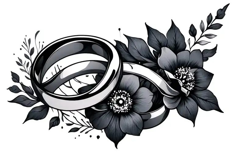 Three Rings Intertwined Floral