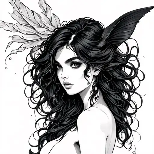 Sexy Young Petite Siren Mermaid Pack Leader Black Hair In Transition From Human To Siren